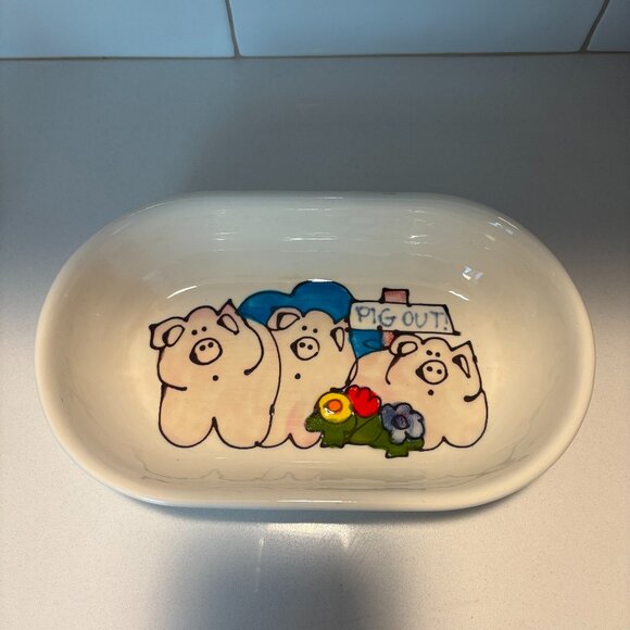 Vintage 1970's Ardencraft Pottery "Pig Out" Serving Dish - Picture 1 of 4